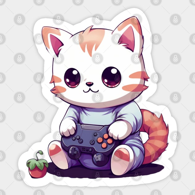 Gamer Cat Sticker by Prism Chalk House